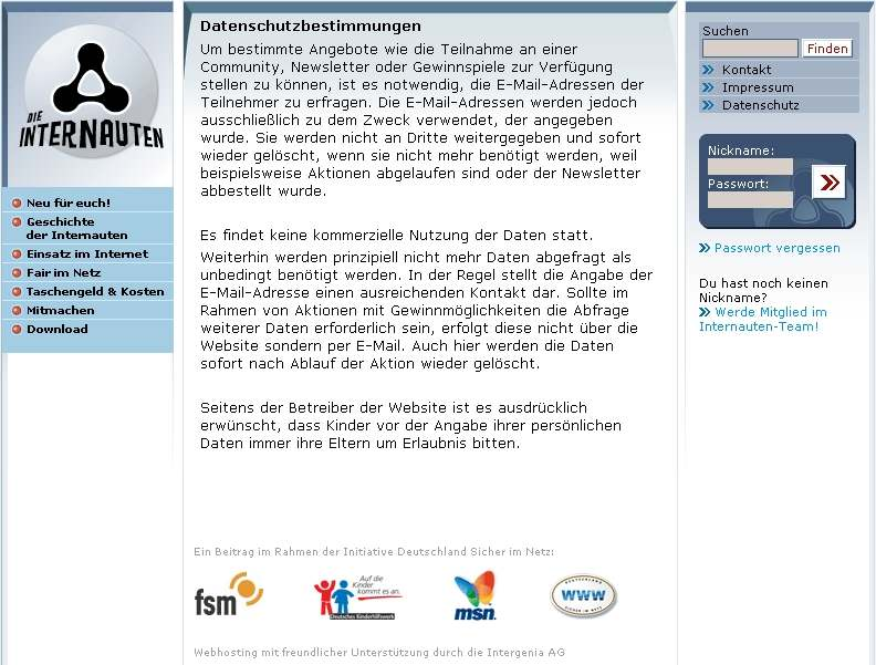 Datenschutz www.internauten.de 17.