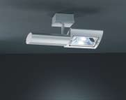 UV safety glass With euro-adapter (3-phases) or for direct ceiling mounting Strahler Leuchtengehäuse silbergrau