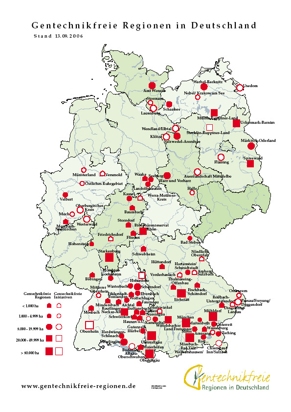 Gentechnikfreie Regionen Deutschland: Über 85 gentechnikfreie Regionen in fast allen Bundesländern über 22.100 Landwirte über 728.