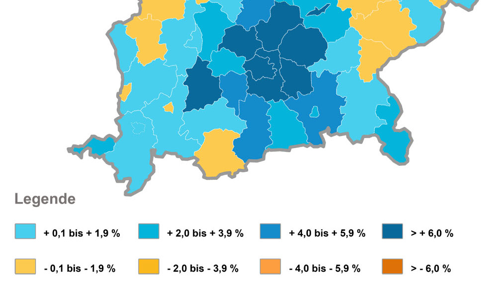 Bevölkerungsprognose der bayerischen Stadt- und Landkreise von 20