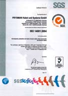 Bereits 1992 wurde uns dieses Zertifikat erteilt, jetzt wurde PRYSMIAN bescheinigt, auch die Anforderungen der weiterentwickelten Norm ISO 9001:2008 zu erfüllen.