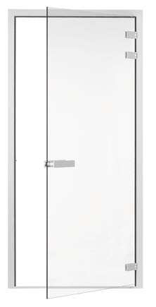 Rahmenfarbe: weiß oder matt-chrom Fenster M1 500 x 2050 mm Glastür M1 750 x 2050 mm Glazen deur M1