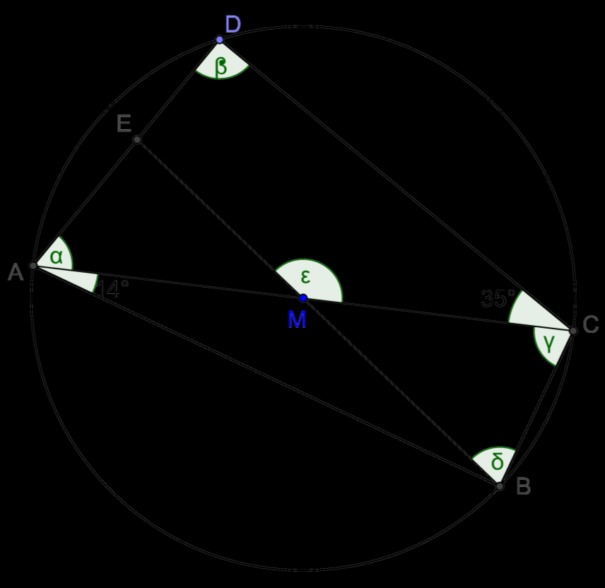 Aufgabe 4 Bestimme die fehlenden Winkel α, β, γ,δ undε.