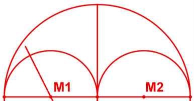 Konstruiere die beiden Mittelpunkte der Radien.