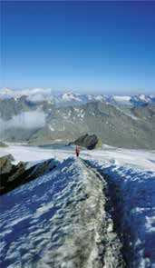 Nach der Anreise am Vortag bis nach Sölden können wir ohne Zeitdruck den Aufstieg von Vent zur Similaunhütte in Angriff nehmen.