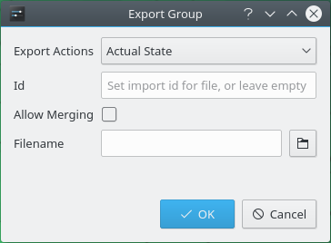 Export einer Gruppe von Kurzbefehlen. 2.5 Gruppen importieren Um eine Gruppe importieren, klicken Sie auf Bearbeiten unter den linken Bereich und wählen Importieren.