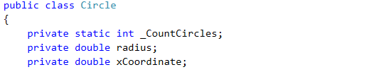 Beispiel Die Klasse Circlehat einen statischen Zähler _CountCircles, Dieser wird im