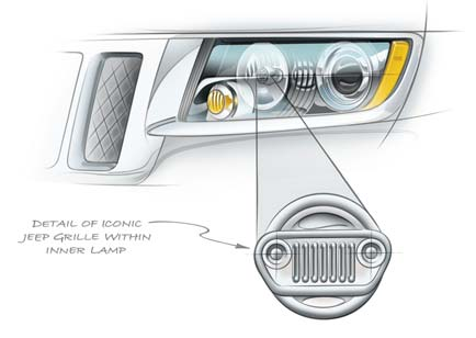 Reiserechner, Kompass und Außentemperaturanzeige Fensterheber vorn und hinten elektrisch, mit 1-Touch-Down-Funktion Fußmatten vorn und hinten, vorn mit Jeep -Logo Gepäckraumabdeckung Selec-Terrain