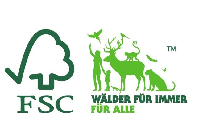 SIG Combibloc Seite 5 von 5 FSC Slogan: Ein neues emotional gestaltetes Logo mit dem Slogan Wälder für immer für Alle (Forests for all forever) illustriert die Vorteile von FSC-gelabelten