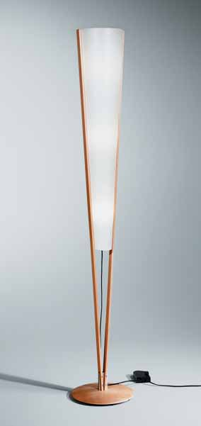 Stehleuchten / Floor lamps 18 SEBA Design: Iris Kremer + Domus Team Buche, Ahorn oder Maron-Öl, Aluminium/ Lunopal beech, maple or maron-oiled, aluminium for export: H 168 cm, ø 29 cm 0,052 cbm