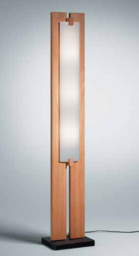 Stehleuchten / Floor lamps 24 TAURUS Design: Domus Team Buche oder Nussbaum, Schiefer/ beech or wal nut oiled, slate H 163 cm, B 30,5 cm, T 25 cm for export: Opalit 0,176 cbm netto, 23,350 kg netto