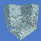 Projektbeispiele Serviceleistung: Analyse dreidimensionaler Bilddaten Analyse offenporiger Schäume Schnitt durch den 3D-Datensatz: Neben der Entwicklung von Algorithmen und deren mathematischen