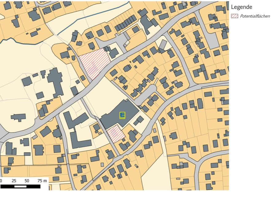 Abb.39: Lage der Entwicklungsflächen an der Dorfstraße Abb.