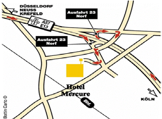 Anreise Mercure Hotel Düsseldorf Neuss Am Derikumer Hof 1 41469 Neuss Anreise mit dem Auto: Aus Richtung Köln: nehmen Sie die A57 bis Ausfahrt Neuss- Norf.