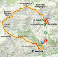 16 alp-wege Damülser Rundtour Damüls Rund um die Walsersiedlung Wanderkarte Bregenzerwald: Tour 43 Auf über 1.800 m beginnt die Damülser Rundtour mit zwei Gipfel überschreit ungen.