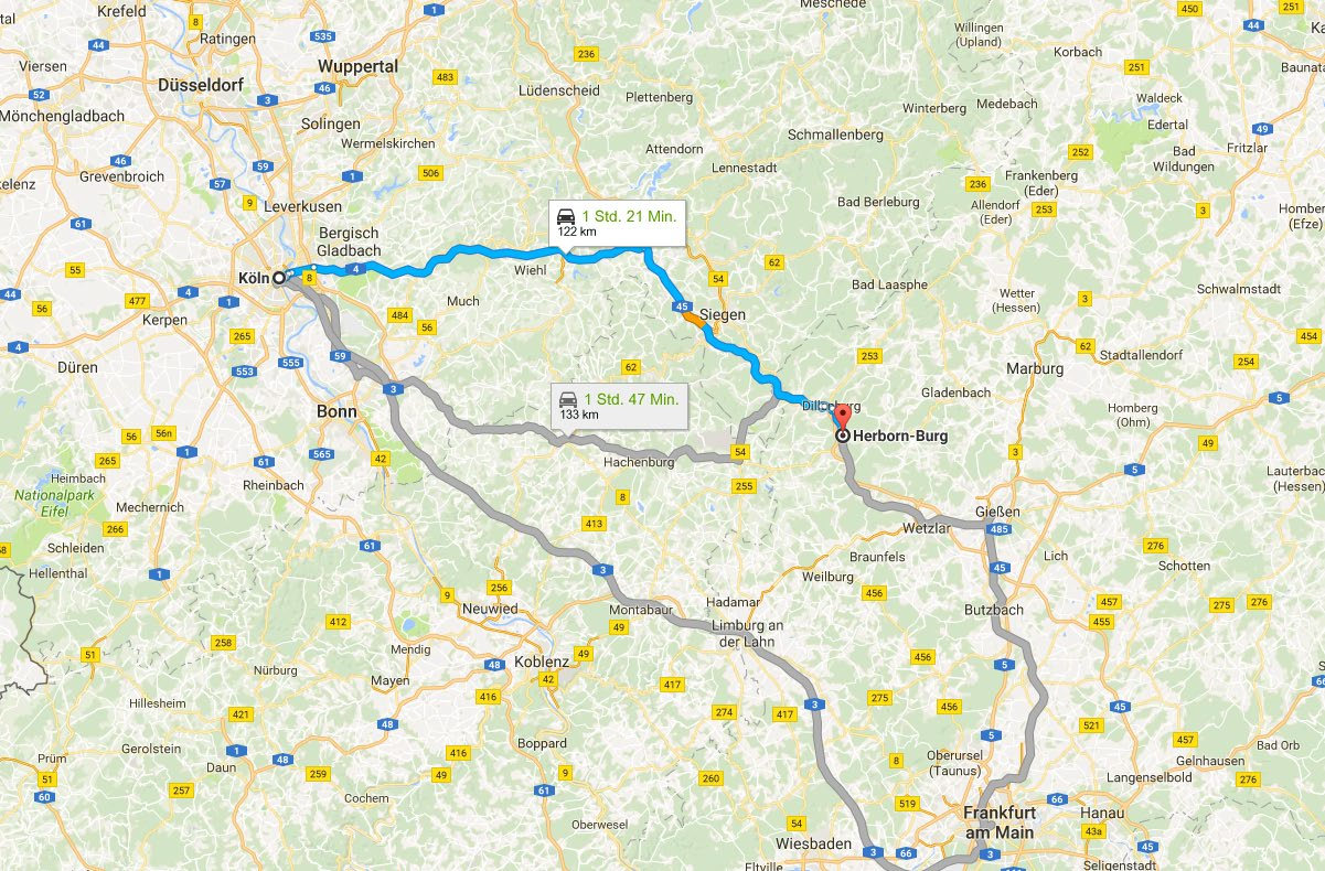 aus Richtung Köln Link zur Google
