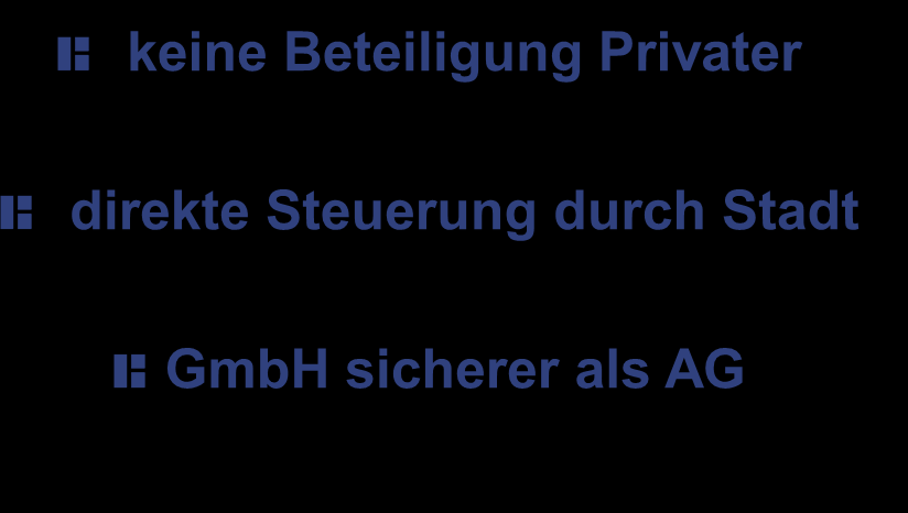 In House Geschäft Beherrschung + Rechtsform keine Beteiligung Privater direkte Steuerung