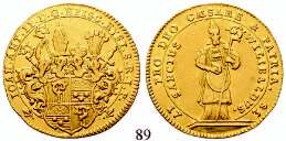 050,- 84 Dukat 1817, München. 3,48 g. Kopf rechts / Von zwei Löwen gehaltenes Wappen. Gold.