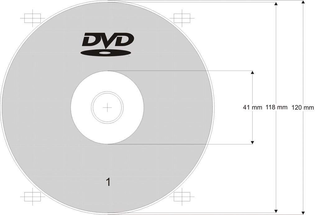 Spezifikationen für DVD-Bedruckung Druckbereich 1 Dieser Druckbereich