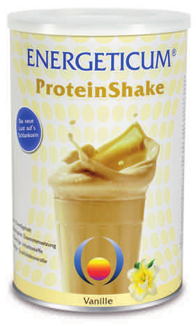 Zutaten ProteinShake Vanille: Sojaproteinisolat (48 %), Molkenprotein (39 %),