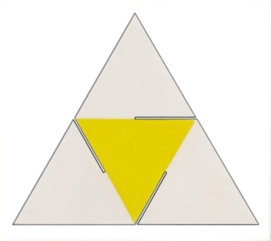 geometricdesign Ikosaeder (Wasser) Über den 20 Dreiecksflächen bilden sich aus den 20 sechseckigen Bauelementen über den Dreiecksflächen sehr flache Pyramiden als Sternzacken.