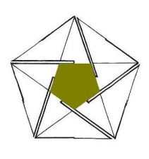 geometricdesign Sterne des Pentagondodekaeders Der erste Dodekaederstern, d.h. der kleine Kepplerstern (in der Mitte) wird aus 12 Pentagrammen zusammengebaut.
