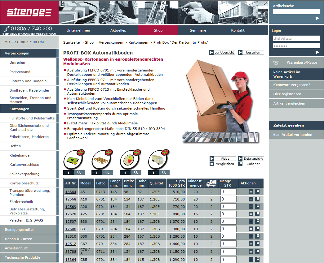 Strenge Shop der WebShop mit eprocurement Tool Mit dem Strenge Shop stellen wir Ihnen unser Lieferantensystem (Sell-Side-Lösung) zur Verfügung Der Strenge Shop zeichnet sich durch eine hohe