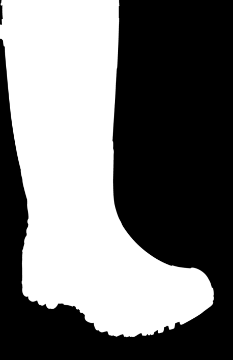 350 g/paar bei Größe 41) Naturkautschuk-Stiefel besitzen einen 410 mm hohen Schaft (Größe 41), und eignen sich aufgrund der ausgezeichneten Passform ideal für Einsätze bei