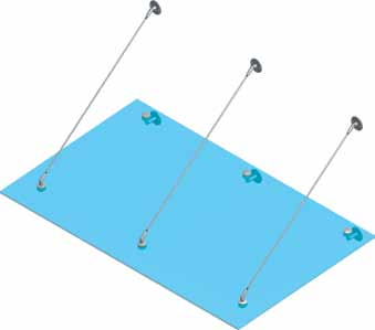 Bemessung Bemessung für hängende Überkopfverglasung Vordachsystem mit drei Halteachsen Ermittlung der Glasmaße laut Statik Grundlage DIN 18008 Befestigungen am Baukörper sind durch den betreuenden