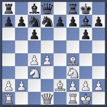 b) 4...dxe5 5.Sxe5 c6 (5...Sd7 erlaubt das gefährliche 6.Sxf7!? Kxf7 7.Dh5+, wonach Schwarz mit dem König nach e6 hinaus muss, um nicht sofort auf Verlust zu stehen. Nach 7...Ke6 8.c4 S5f6 9.