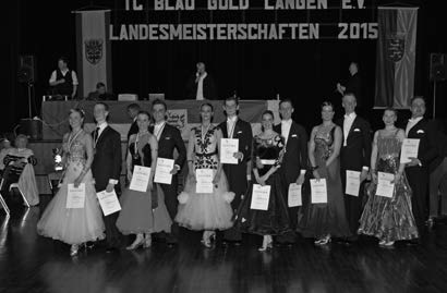 Hessen swing Sieben Paare hatten in der Hauptgruppe B-Standard das Finale erreicht und lieferten sich spannende Positionskämpfe. 1. Heinz und Ilse Ländner, TSC Rödermark (9) 2.