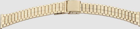 Metallbänder Metal bracelets Edelstahl, aus polierten vergoldeten und satinierten Gliedern Stainless steel, gold plated polished and satin-finished links 18-20 mm 15-18 mm max.