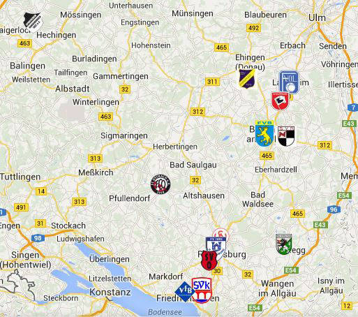Stadionhe"SV Ringschnait Reisewege bei Auswärts-Siegen: (Angaben nach GoogleMaps) Balingen 102 km- 95 min Baltringen 15 km - 17 min Biberach 9 km - 11 min Ehingen (Süd) 33 km - 34 min Friedrichshafen