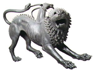 Chimäre - Der mythologische Begriff Echidna Typhon Chimäre von Arezzo Etruskische Bronze Chimaira Hydra Kerberos Sphinx Chimaira wird in der Ilias (Homer) als feuerspeiendes Mischwesen mit drei