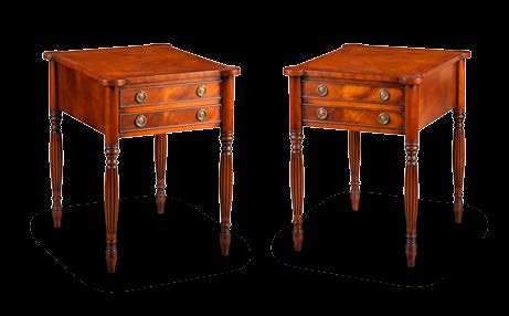 41. VICTORIAN COFFEE TABLE WITH DRAWER TO END W137cm/54" x D76cm/30" x H51cm/20" 43. COFFEE TABLE WITH CLUSTER BASE with Yew crossbanding W130cm/51" x D76cm/30" x H48cm/19" 42.