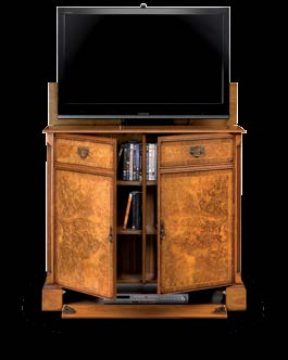 01. 2 DOOR TV CABINET WITH SHALLOW FRONT STORAGE W102cm/40" x D44cm/17" x H92cm/36" Model shown accommodates a television