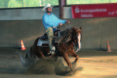 Uwe aus der Lausitz war mit zwei Pferden angereist und stellte sein Ersatzpferd einer Teilnehmerin zur Verfügung.