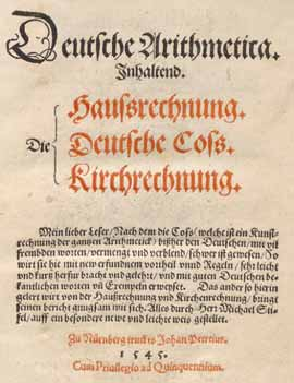 4.4 Michael Stifel ~1487-1567 Deutsche Arithmetica.