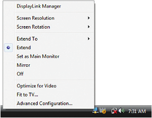 3. Konfiguration der Anzeigeeinstellungen Erweiterter Desktop Extended View (Image divided over multiple TVs) USB to HDMI Monitor Extender (TU2-HDMI) Windows 7 1.