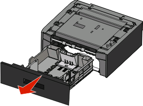 Installieren von Hardware-Optionen Installieren einer optionalen Zuführung Der Drucker unterstützt eine optionale Zuführung. Es kann nur jeweils eine Zuführung am Drucker installiert werden.