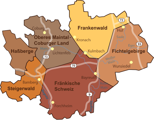 Tourismus in Oberfranken Tourismusregionen in