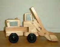 Spielzeugradlader Material: Massivholz (Kiefer, Rotbuche, Weißbuche,