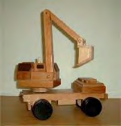 23 x 43 cm Spielzeugbagger Material: Massivholz (Kiefer, Rotbuche,
