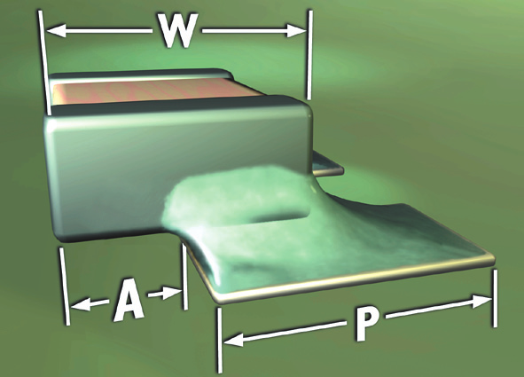 Gullwing-Bauteile 7 Anzustreben Diese Foto zeigt eine ideale SMT-Lötstelle an einem rechteckigen Chip-Bauteil für
