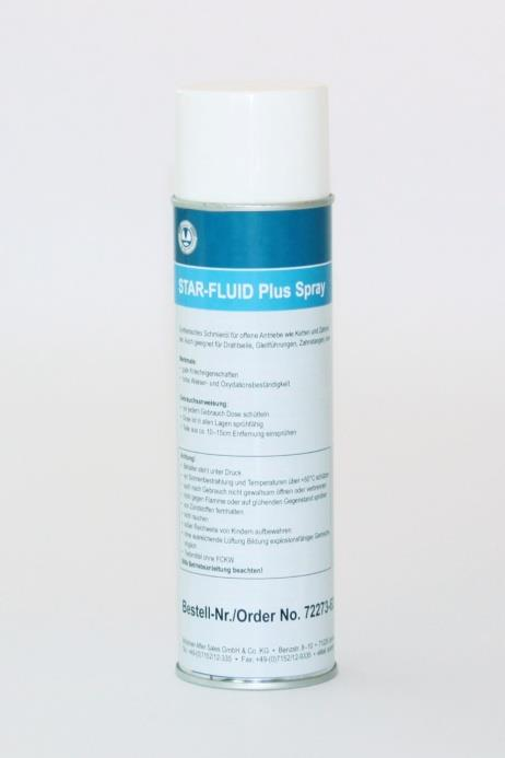 STAR-FLUID Plus Spray Synthetisches Schmieröl Gute Kriecheigenschaften Hohe Wasser- und Oxydationsbeständigkeit Dose ist in allen Lagen sprühfähig (nach dem Schütteln) FCKW-frei Gefahrgut beim