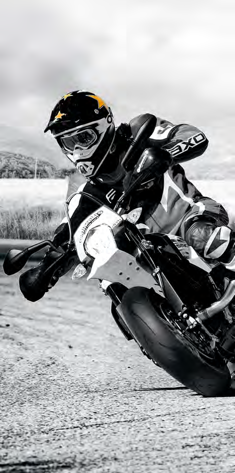 Motorradreifen I Supermoto Supermoto Straßenzugelassener Supermoto High Performance Sportreifen. Äußerst leichtgängiges Handling mit extrem hohem Grip-Niveau und Kurvenstabilität.
