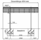 704 mm 1 Schneelast 90 kp/m², Windlast: 122 kp/m² Auf Alu-Rahmen und Konstruktion Farbvarianten
