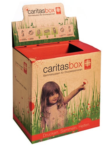 Für einen gemeinnützigen Zweck sammeln mit der Caritas Box.