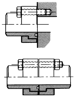 Hydraulik-Quadratflansche ISO 6164-'94 runde Ausführung richtungseinstellbar Diese Flansche werden an der Gegenseite immer mit den entsprechenden ISO-Vollflanschen befestigt und sind dadurch