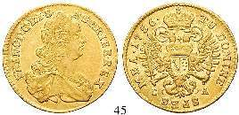 kleines Wappen. Gold. Friedb.171; Herinek 167. ss-vz 1.150,- 45 Franz I.